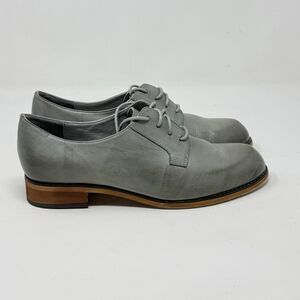 Mona Flying Oxford Derby Shoes Womens 10 EU 42 Gray Green Leather Artsy Boho